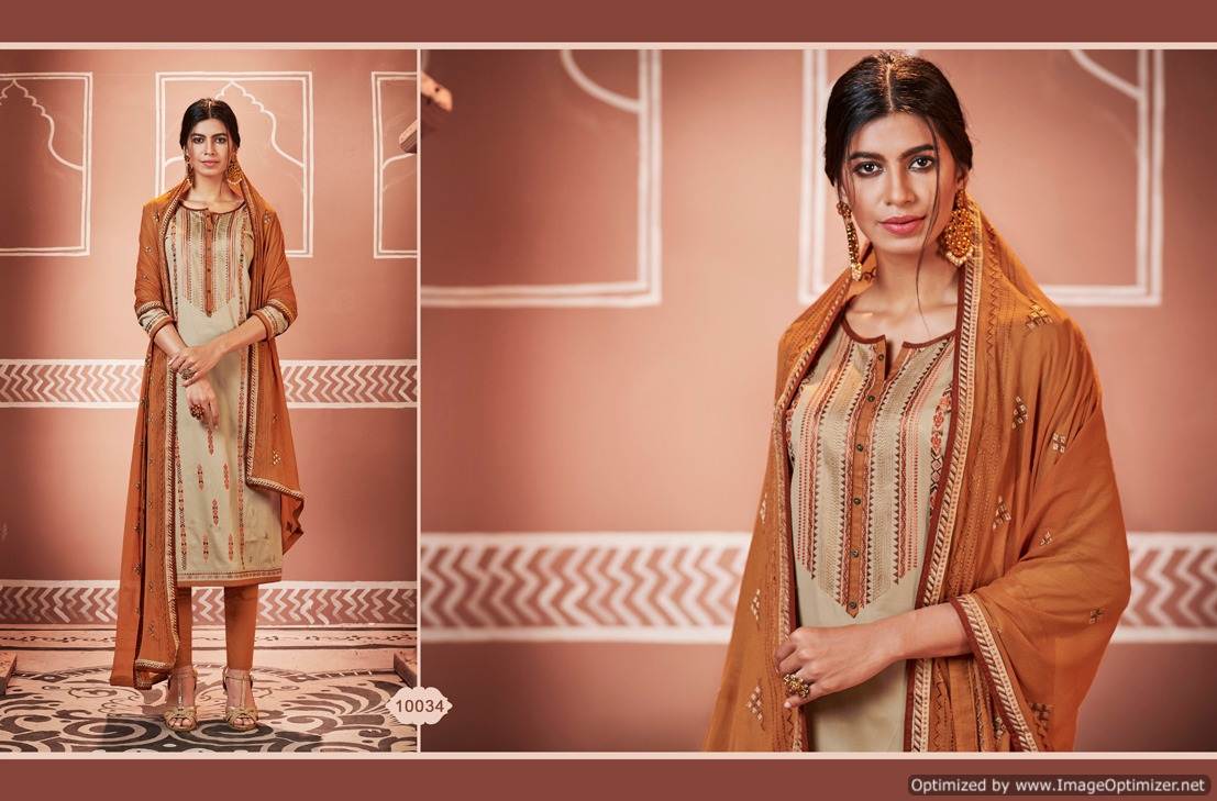 Gulmohar By Ramaiya Desinger Jam Coda Silk Dress Material Collection