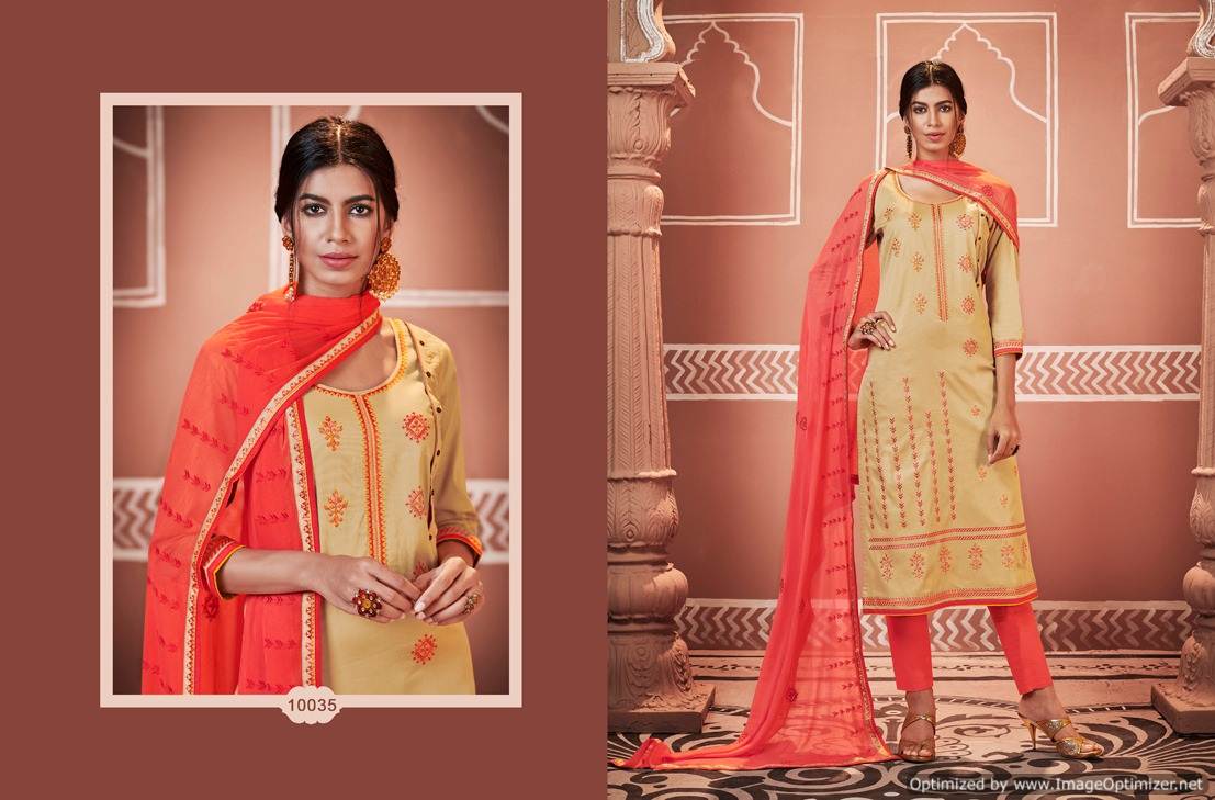 Gulmohar By Ramaiya Desinger Jam Coda Silk Dress Material Collection