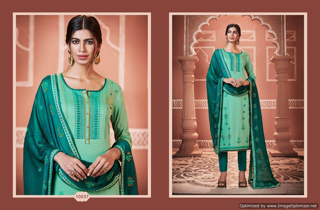 Gulmohar By Ramaiya Desinger Jam Coda Silk Dress Material Collection