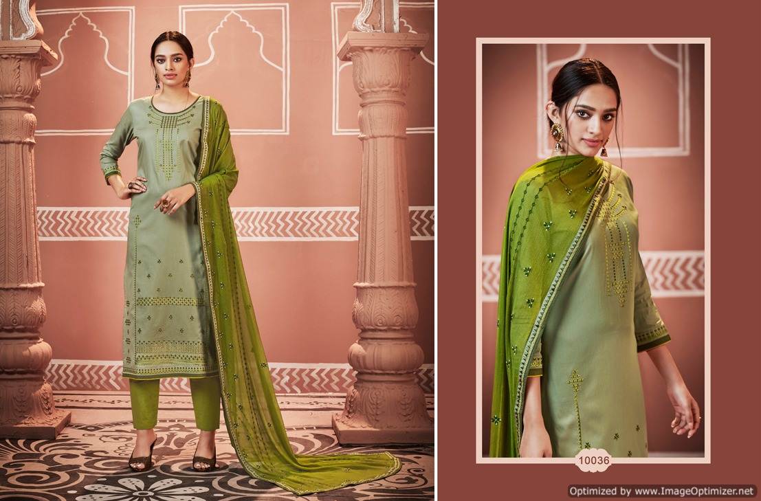 Gulmohar By Ramaiya Desinger Jam Coda Silk Dress Material Collection