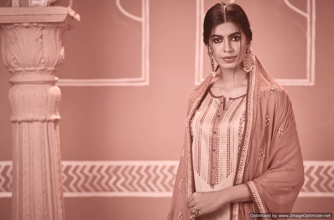 Gulmohar By Ramaiya Desinger Jam Coda Silk Dress Material Collection