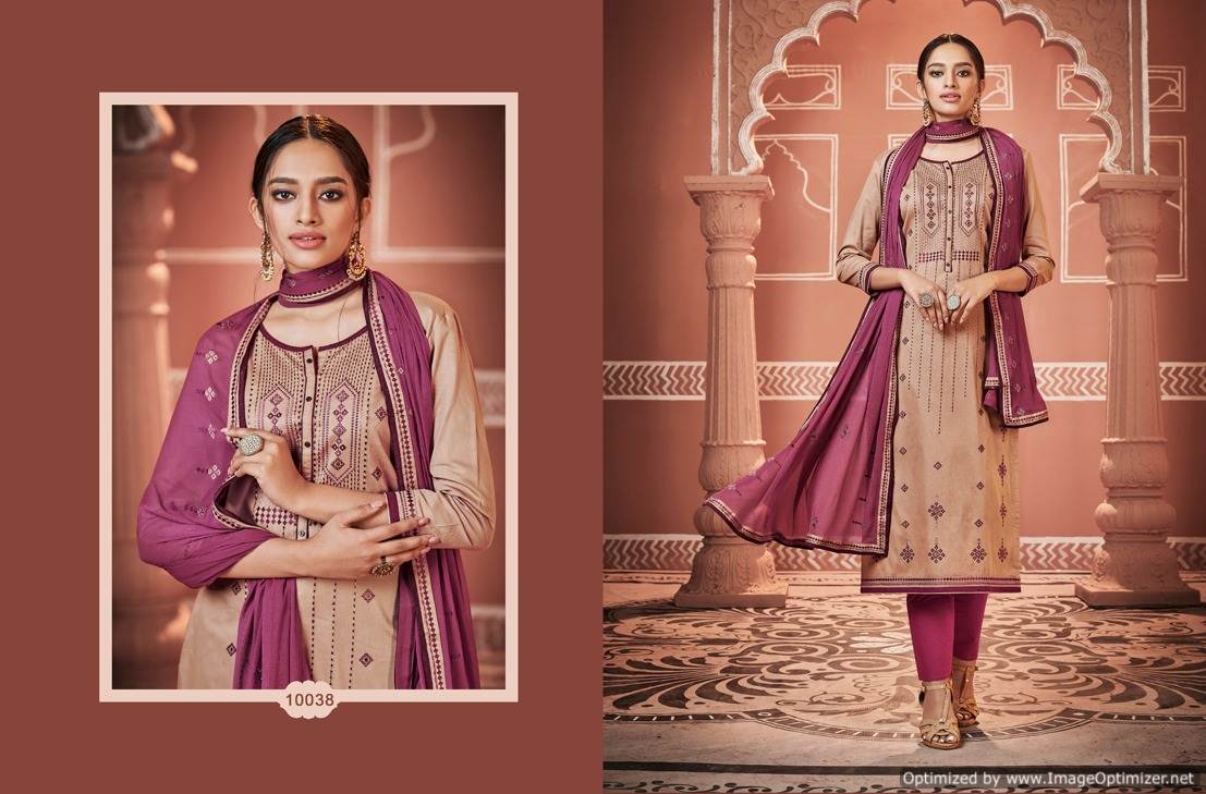 Gulmohar By Ramaiya Desinger Jam Coda Silk Dress Material Collection