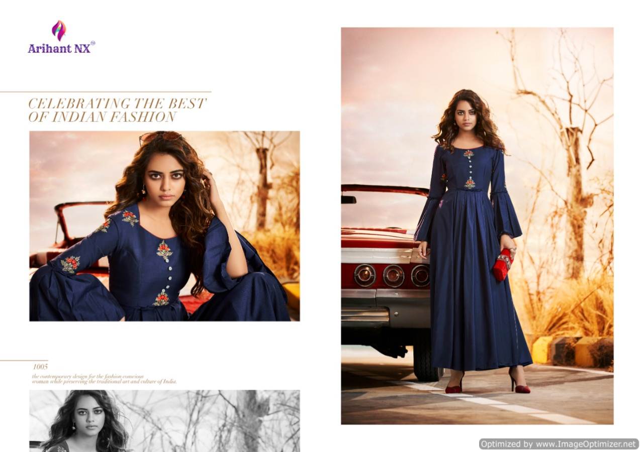 Impressive By Arihant  Silk Designer Patry Wear Kurti Catalogue