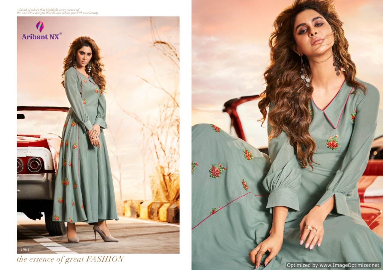 Impressive By Arihant  Silk Designer Patry Wear Kurti Catalogue
