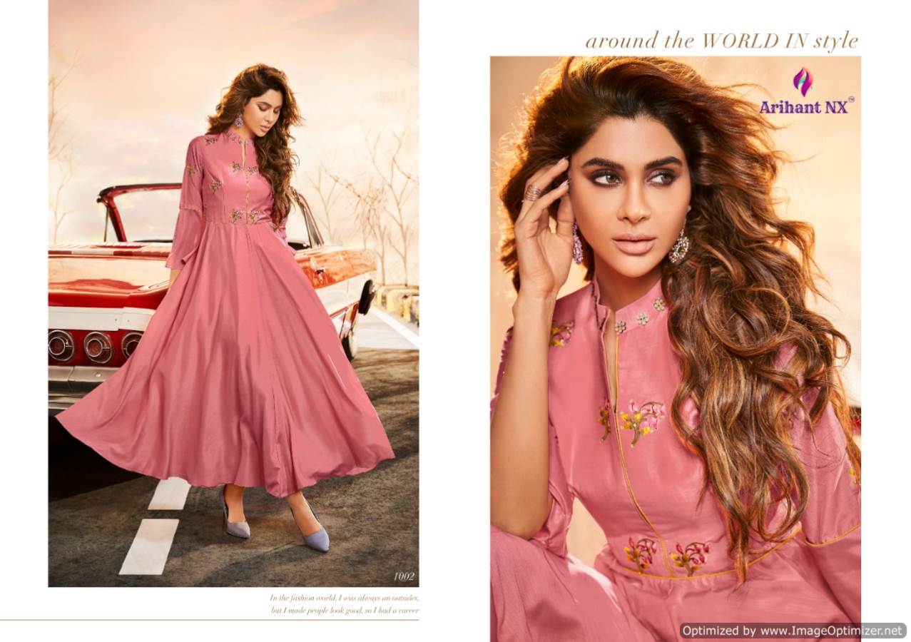 Impressive By Arihant  Silk Designer Patry Wear Kurti Catalogue