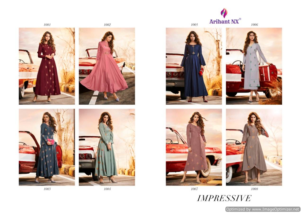 Impressive By Arihant  Silk Designer Patry Wear Kurti Catalogue