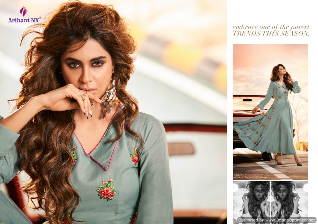 Impressive By Arihant  Silk Designer Patry Wear Kurti Catalogue