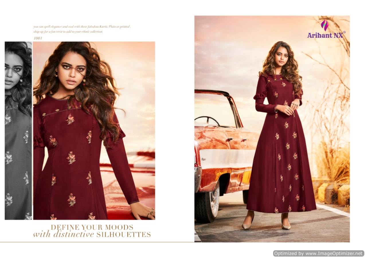 Impressive By Arihant  Silk Designer Patry Wear Kurti Catalogue