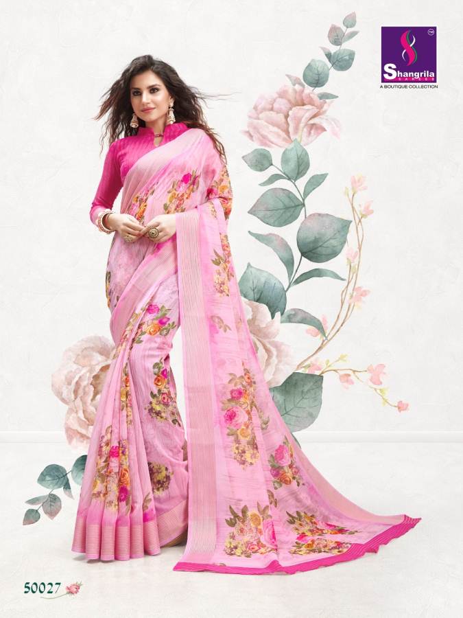 Jaipuri Linen By Shangrila Designers Line Cotton Sarees Catalogue