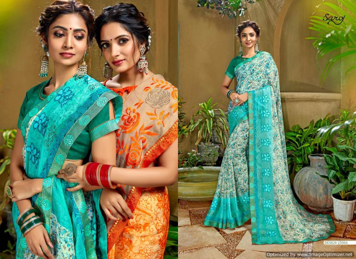Julie Vol 5 By Saroj Printed Chiffon Saree Catalogue