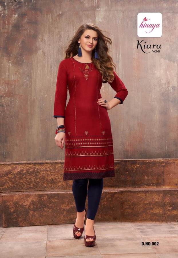 Kiara Vol 6 By Hinaya Casual Wear Printed Kurtis Catalogue