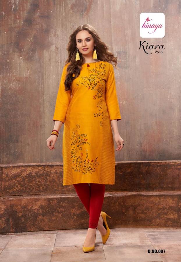 Kiara Vol 6 By Hinaya Casual Wear Printed Kurtis Catalogue