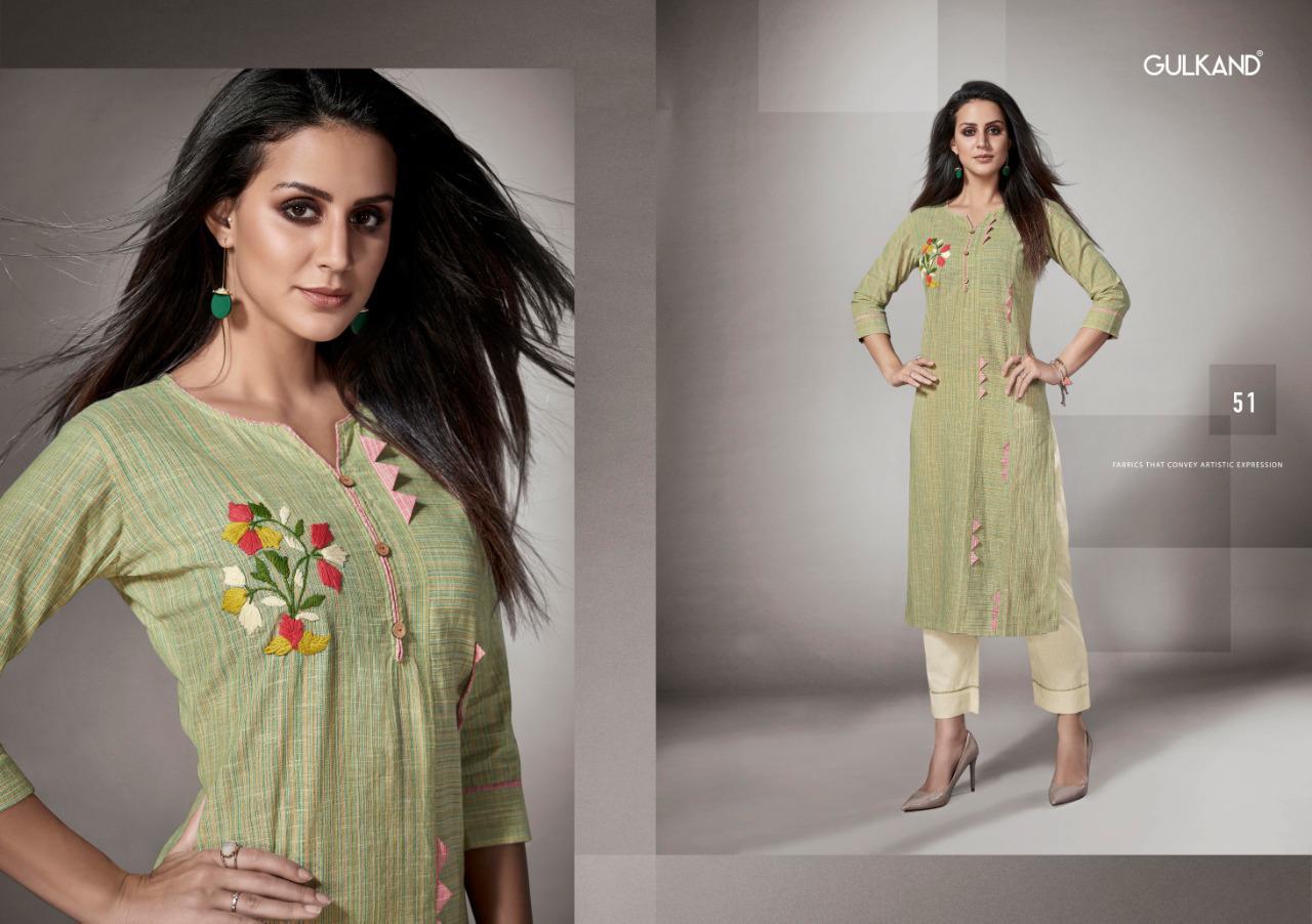 Kalam Vol 2 By Gulkand Handloom Cotton Kurti With Pant Collection