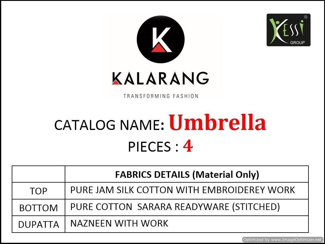 Umbrella By Kalarang Pure Jam Silk Cotton Salwar Suits