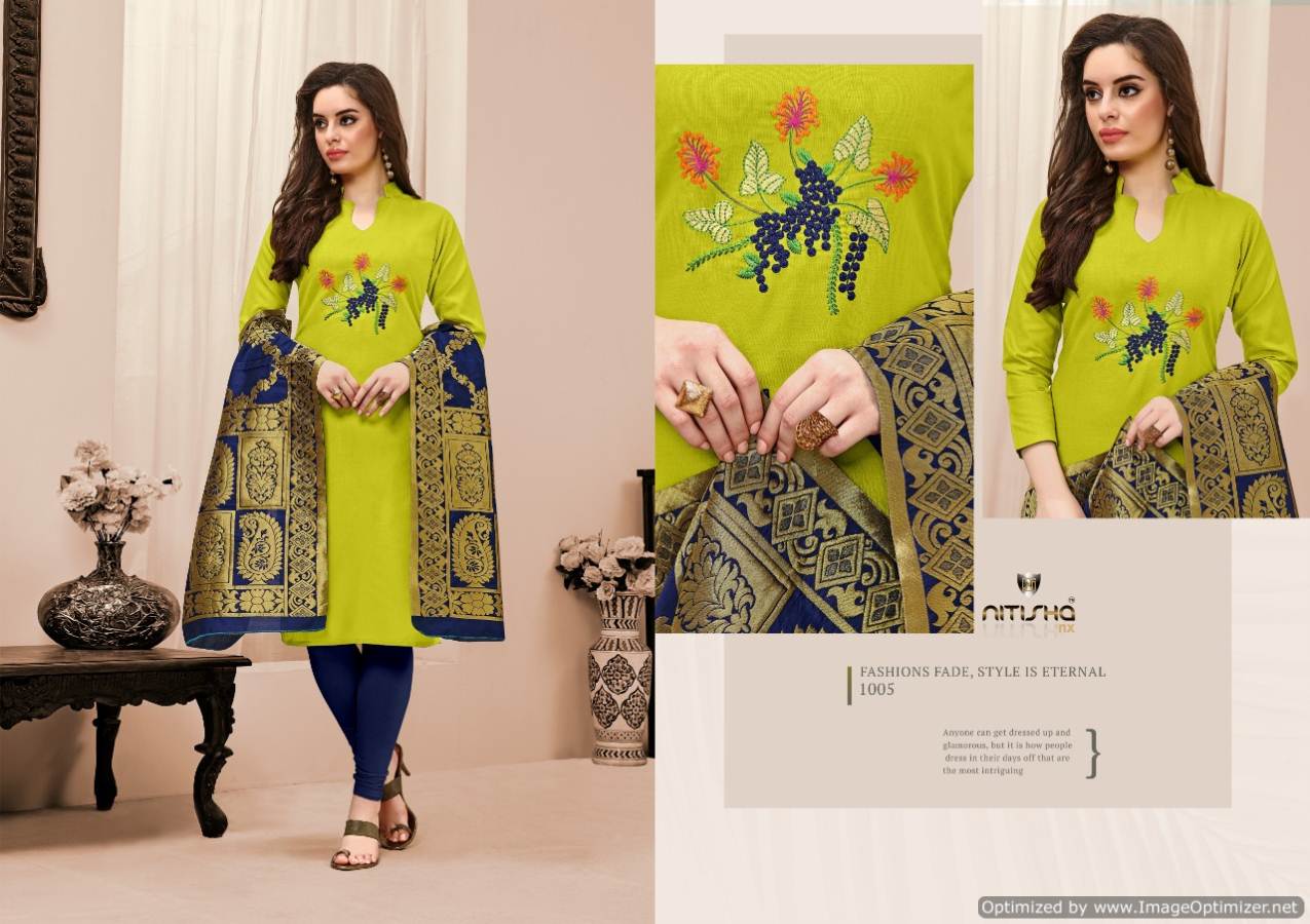Kalyani By Nitisha Designers Cotton Slub Ready Made Dress Material Catalogue