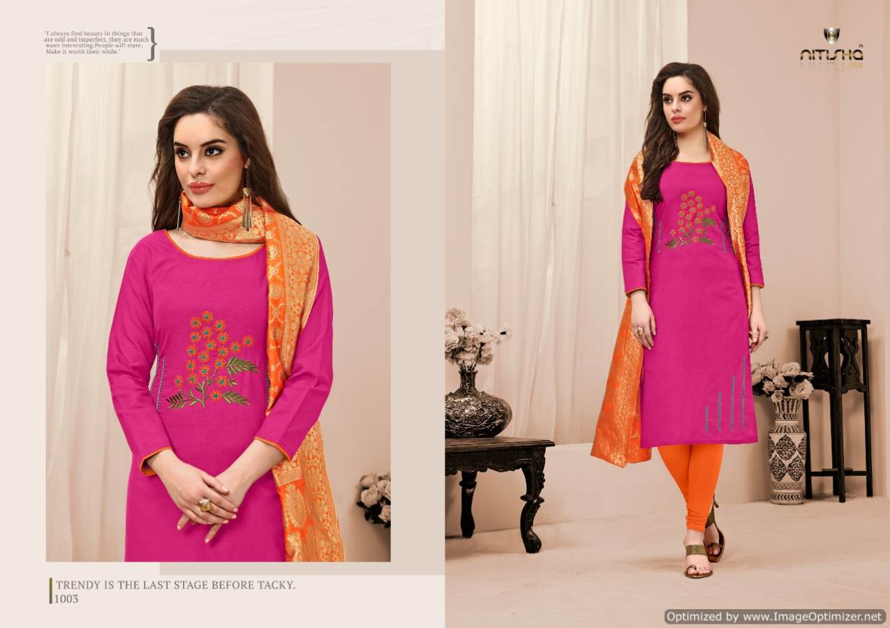 Kalyani By Nitisha Designers Cotton Slub Ready Made Dress Material Catalogue