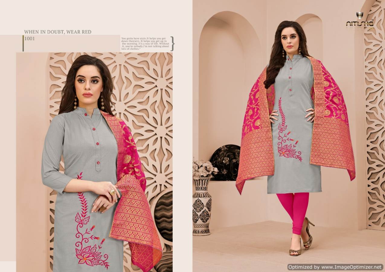 Kalyani By Nitisha Designers Cotton Slub Ready Made Dress Material Catalogue