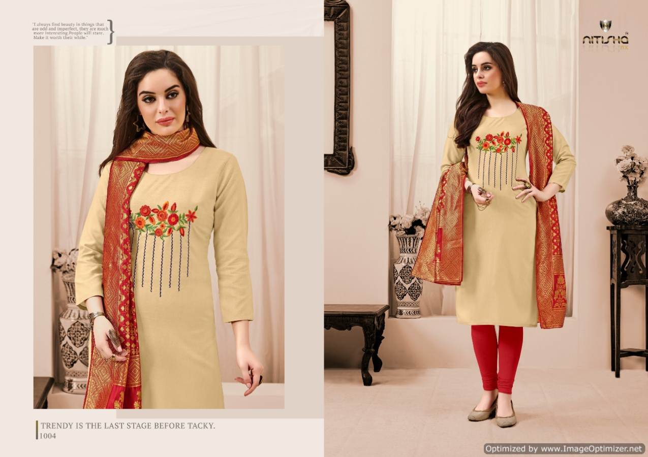 Kalyani By Nitisha Designers Cotton Slub Ready Made Dress Material Catalogue