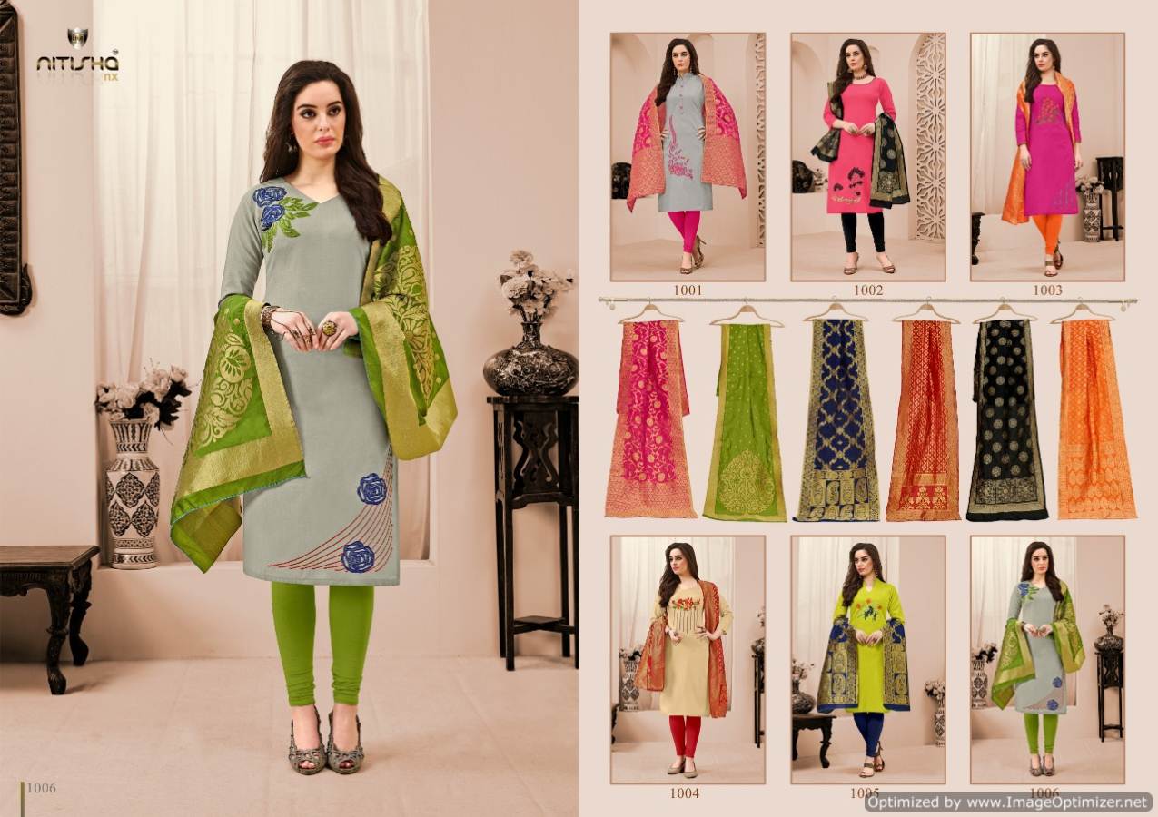 Kalyani By Nitisha Designers Cotton Slub Ready Made Dress Material Catalogue