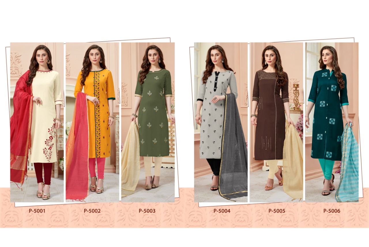 Rangoon By Kanika Cotton Flex With Embroidery Work Kurtis Collcetion
