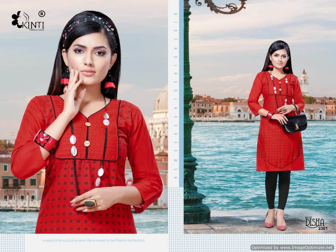 Disha Vol 23 By Kinti Fashion  Cotton Kurtis Catalogue