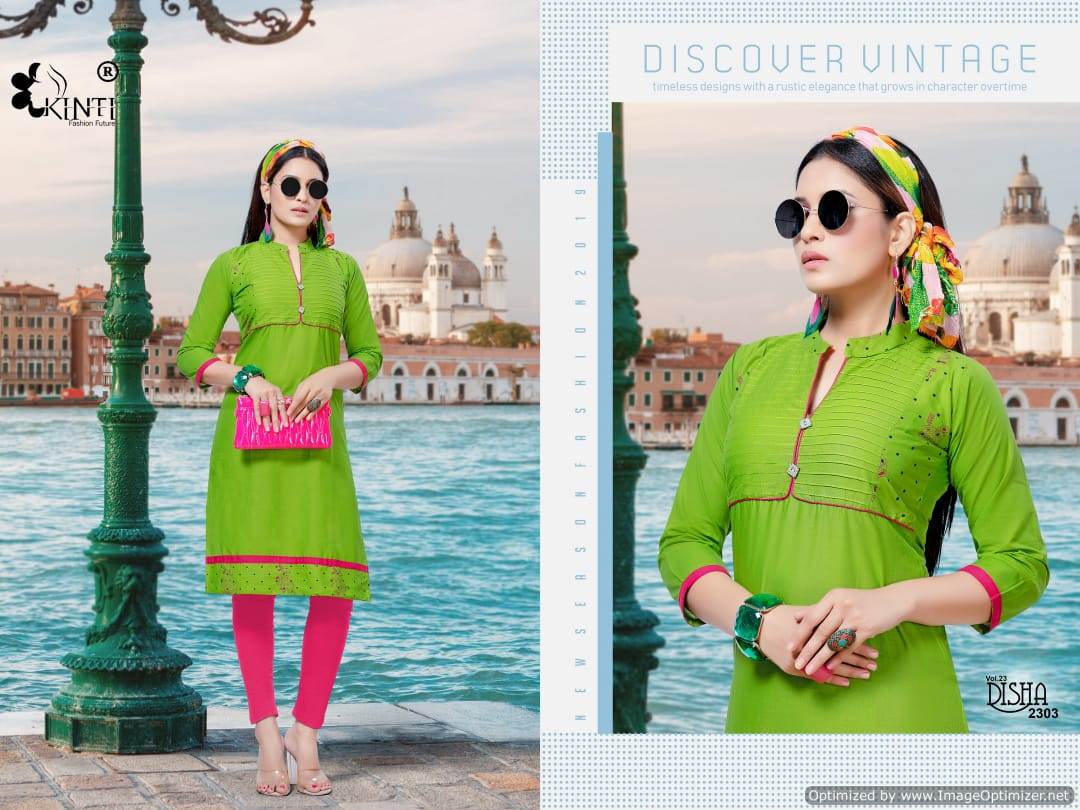 Disha Vol 23 By Kinti Fashion  Cotton Kurtis Catalogue