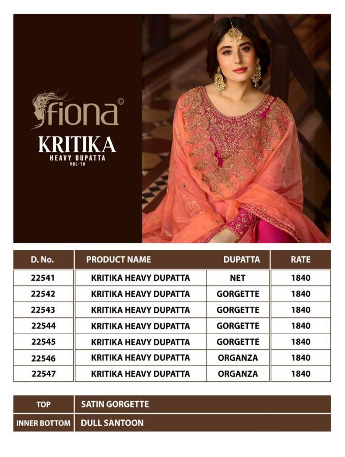 Kritika By Fiona  Embroidered Salwar Suits