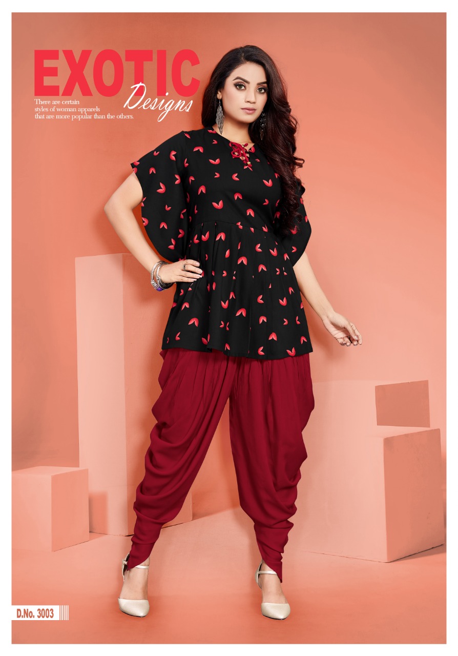 Laadki Lifestyle Vol 3 By Shreenath Creaction Designers Heavy Rayon Dhoti With Top Catalogue