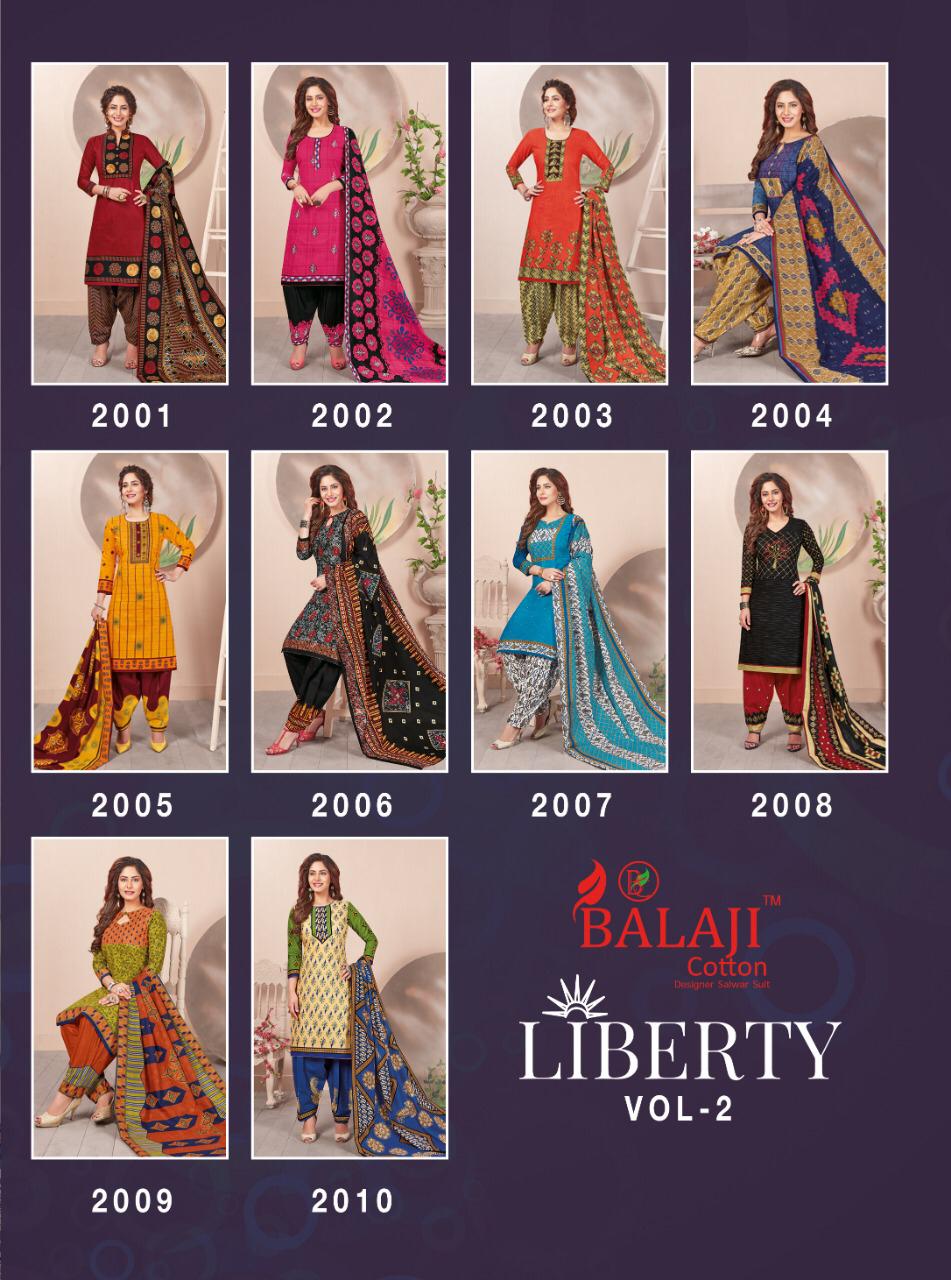 Liberty Vol 2 By Balaji Printed Patiyala  Cotton Dress Material Catalogue