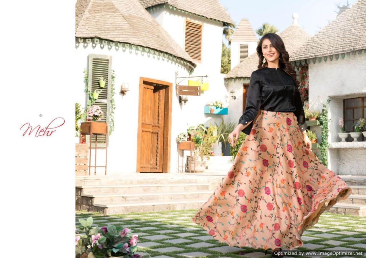 Maher Vol 3 By Mugdha Designer Top With Skirt Collection