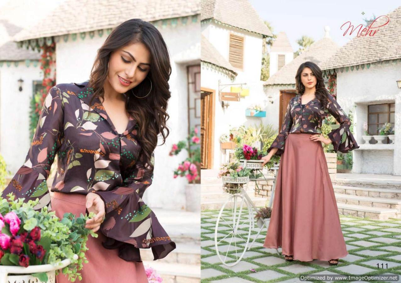 Maher Vol 3 By Mugdha Designer Top With Skirt Collection