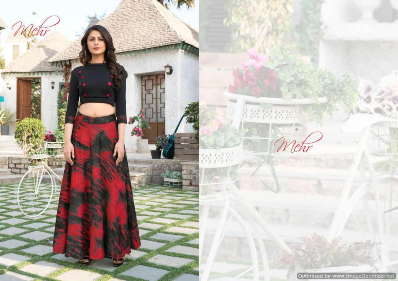 Maher Vol 3 By Mugdha Designer Top With Skirt Collection