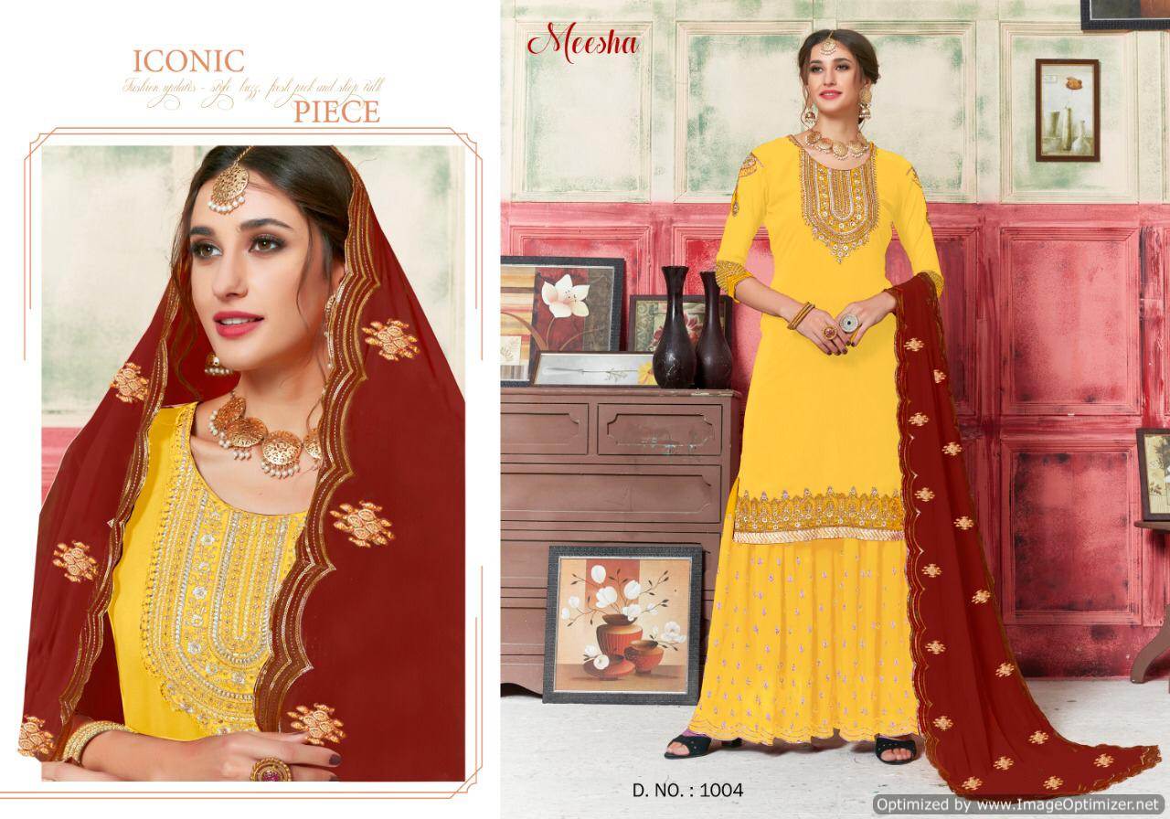 Meesha Vol 1 By Kesari Georgette Sharara Suits Collection