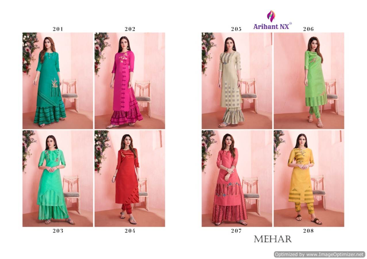Mehar By Arihant Designer Kurtis With Bottom Collection