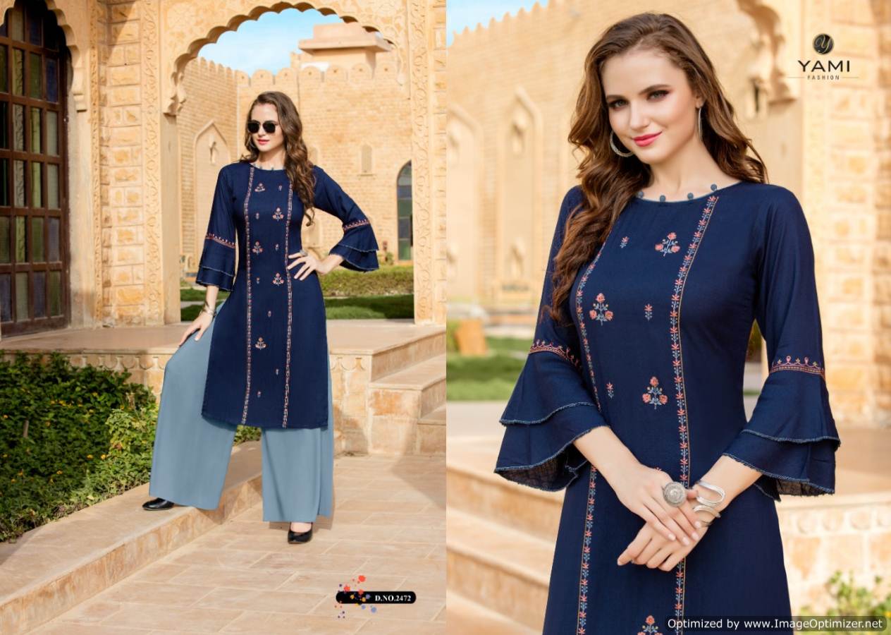 Meraki Vol 4 By Yami Designer Rayon Kurtis With Plazzo Collection