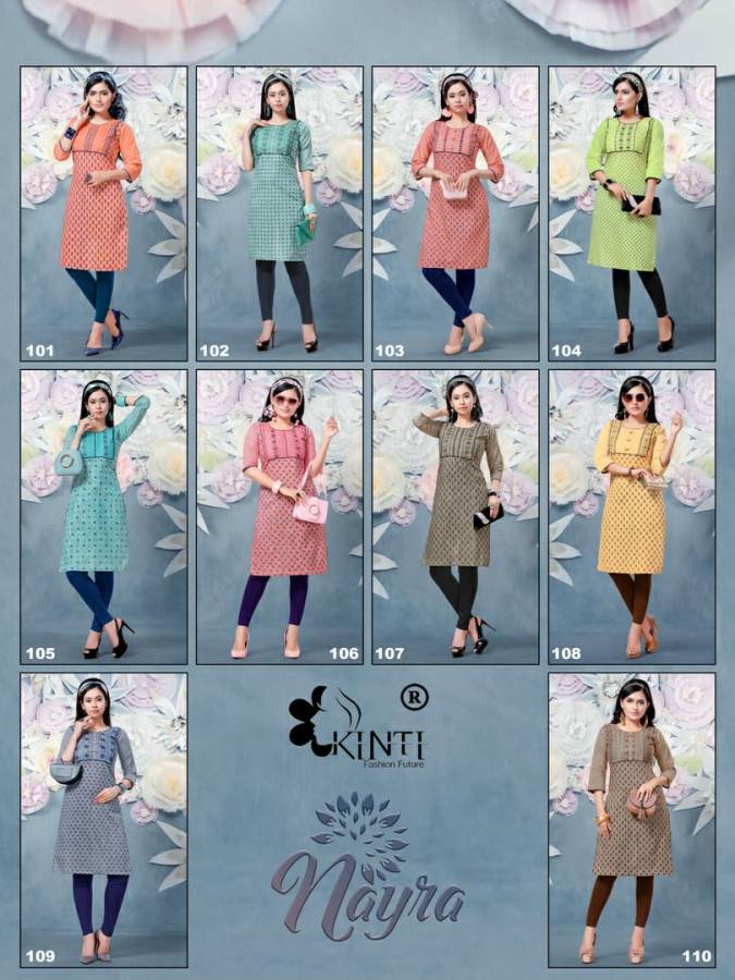 Nayra By Kinti Cotton Straight Printed Kurtis Collection