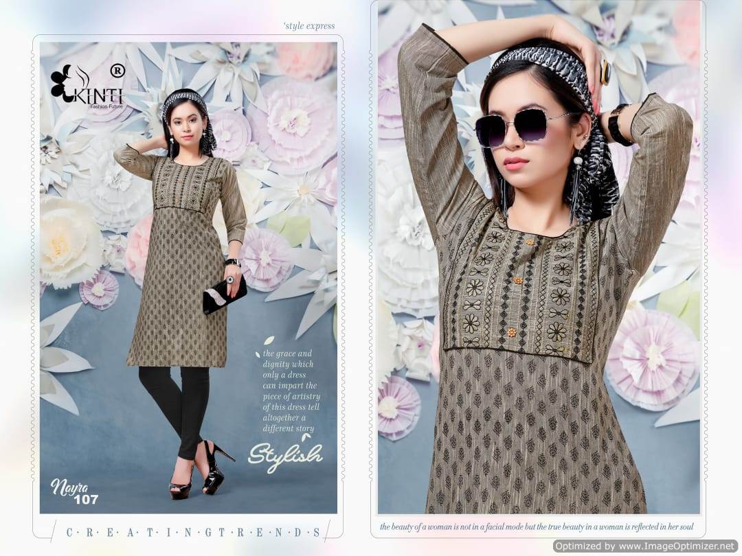 Nayra By Kinti Cotton Straight Printed Kurtis Collection