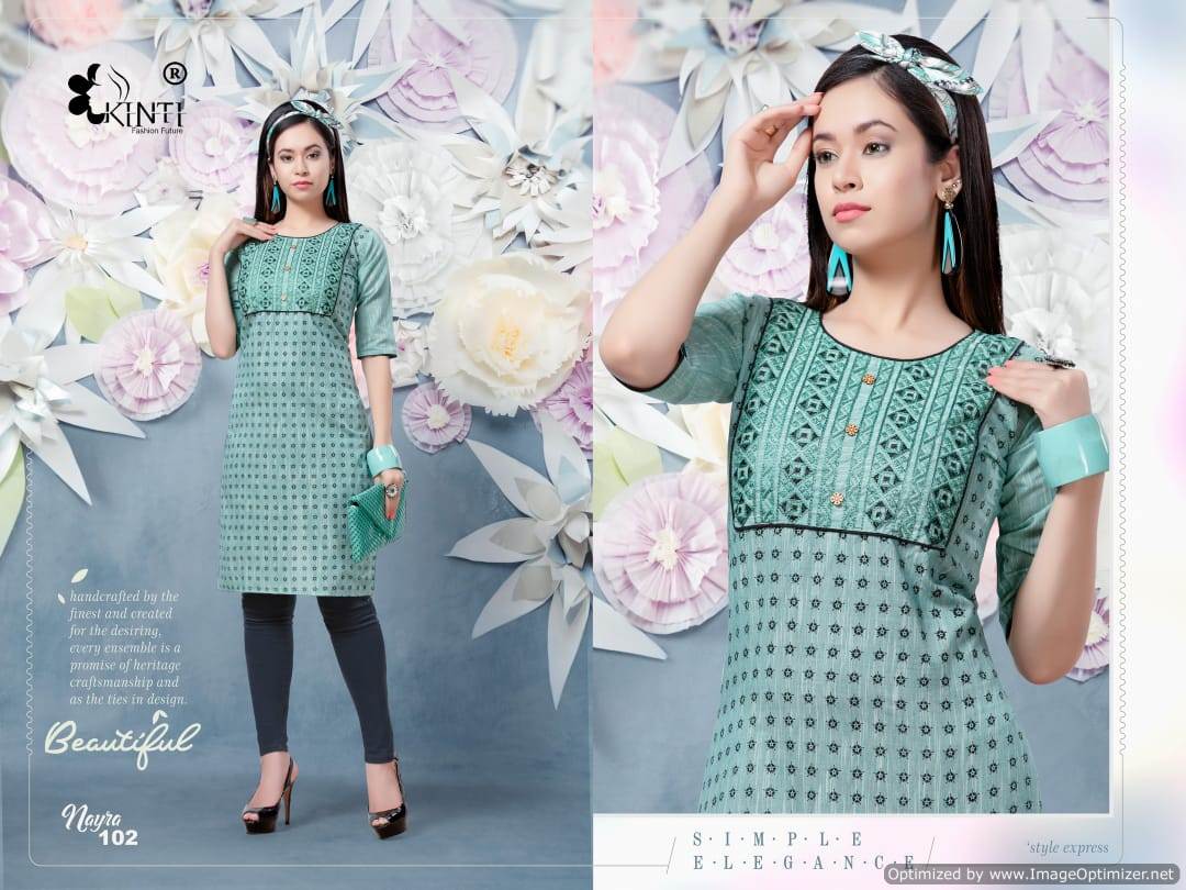 Nayra By Kinti Cotton Straight Printed Kurtis Collection