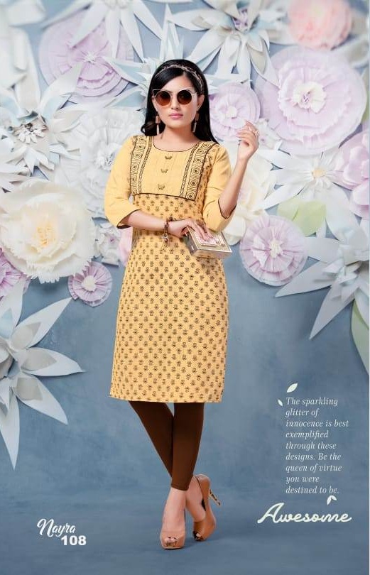 Nayra By Kinti Cotton Straight Printed Kurtis Collection