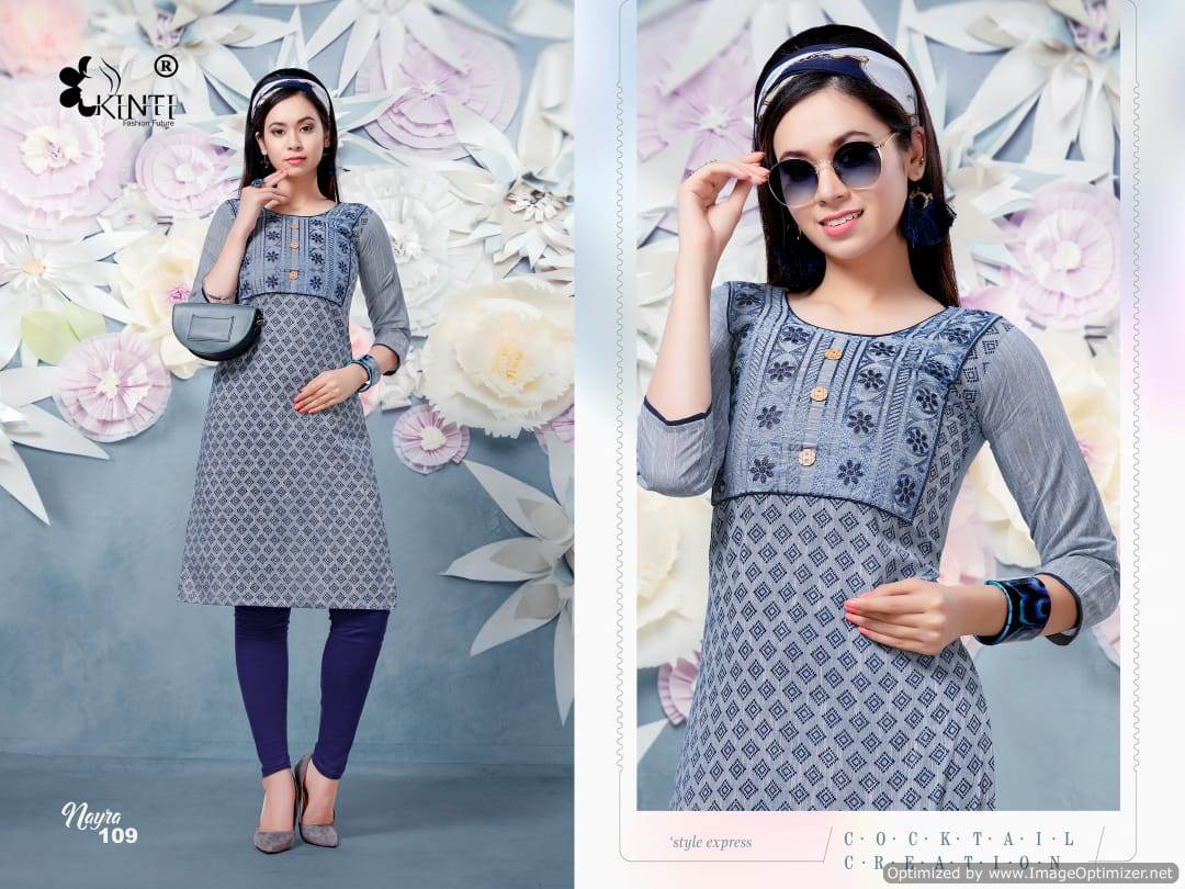 Nayra By Kinti Cotton Straight Printed Kurtis Collection