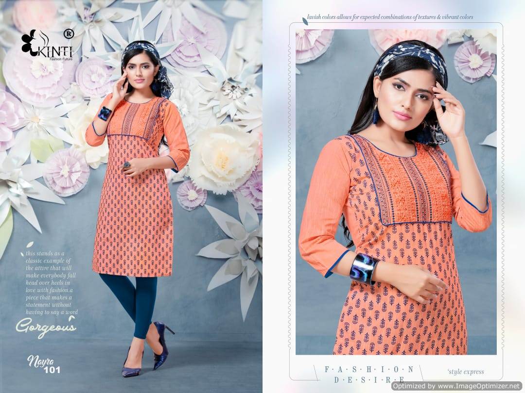 Nayra By Kinti Cotton Straight Printed Kurtis Collection