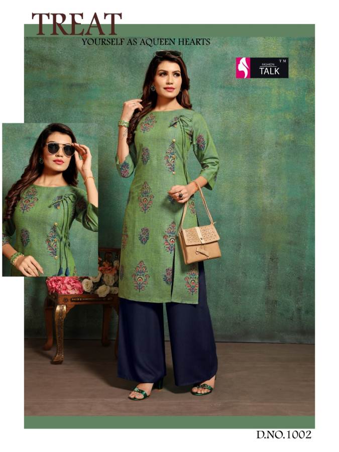 Panghat Vol 1 By Fashion Talk Straight Kurti With Plazzo Catalogue