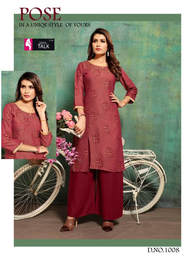Panghat Vol 1 By Fashion Talk Straight Kurti With Plazzo Catalogue