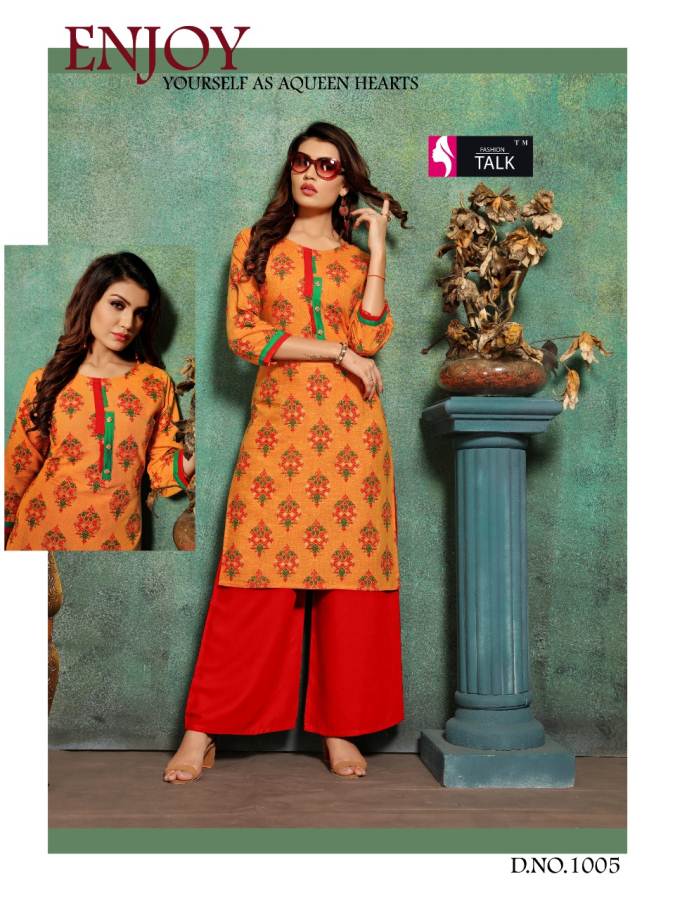 Panghat Vol 1 By Fashion Talk Straight Kurti With Plazzo Catalogue