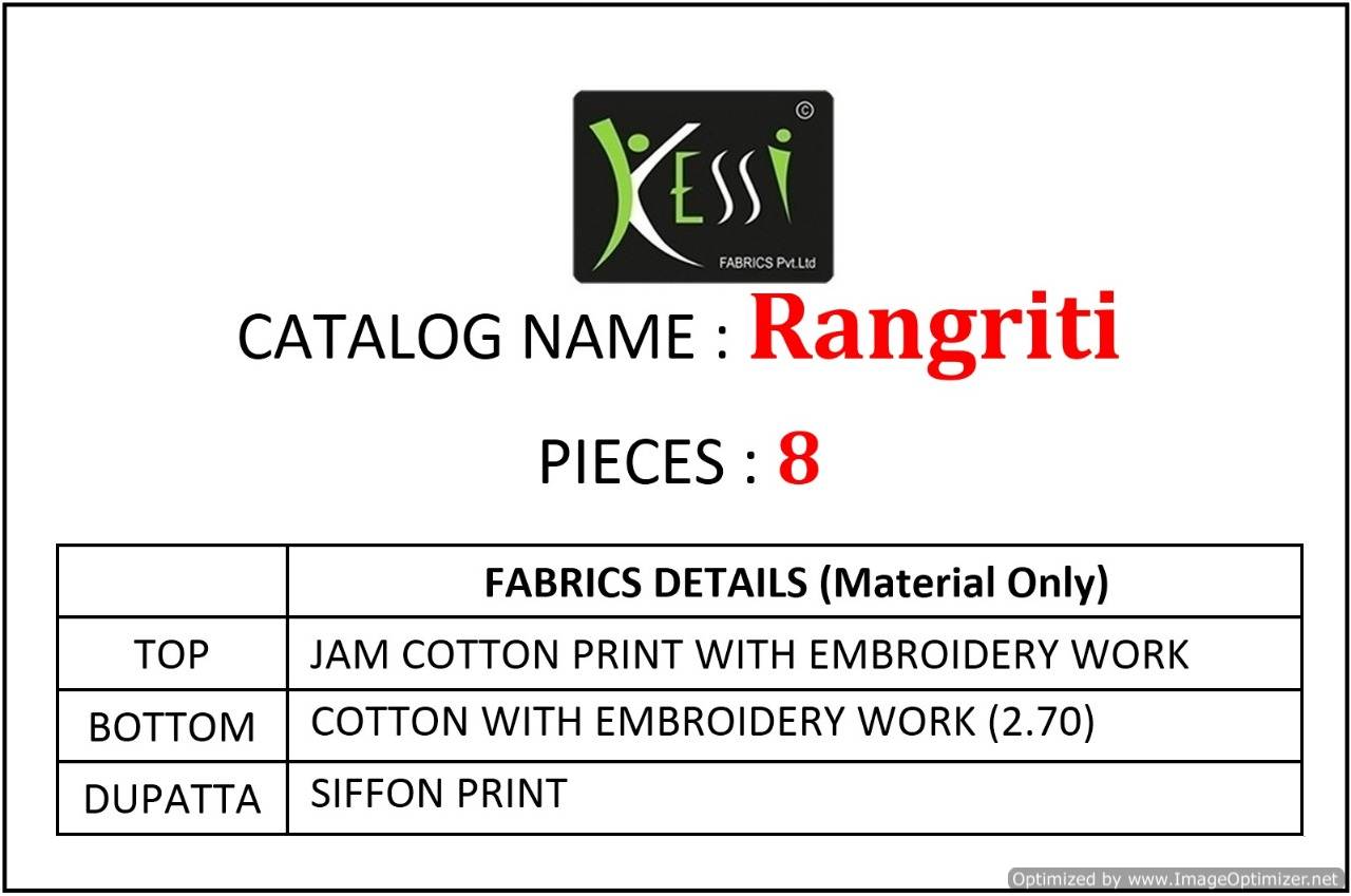 Rangriti By Kessi Jam Cotton Printed Dress Material Collection