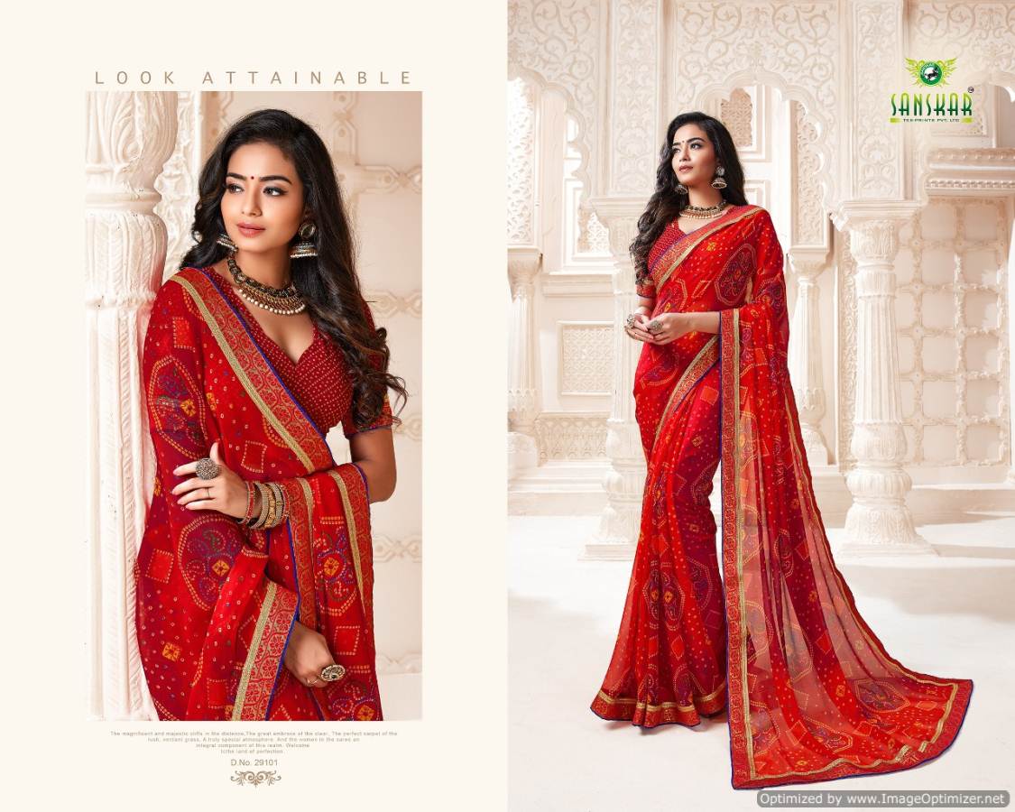 Resham Ki Dor By Sanskar Designer Georgette Saree Collection