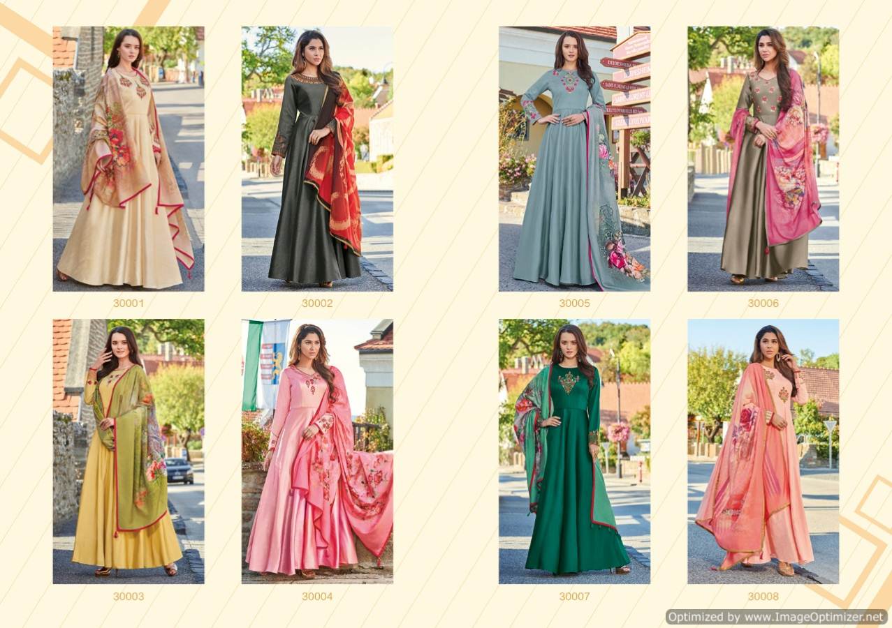 Rubinaa By Arihant Nx Zorba Silk Designer Gown Types Suit Catalogue