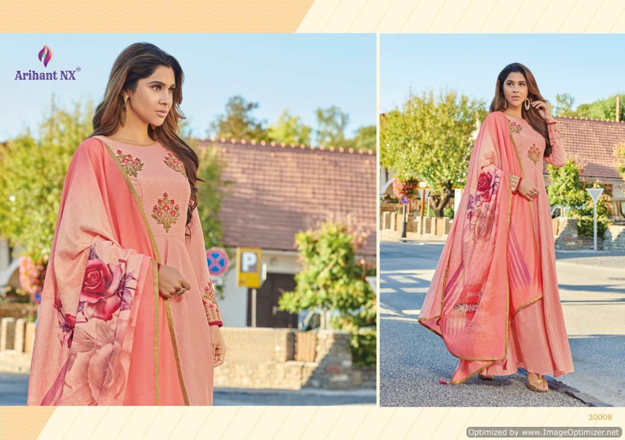 Rubinaa By Arihant Nx Zorba Silk Designer Gown Types Suit Catalogue