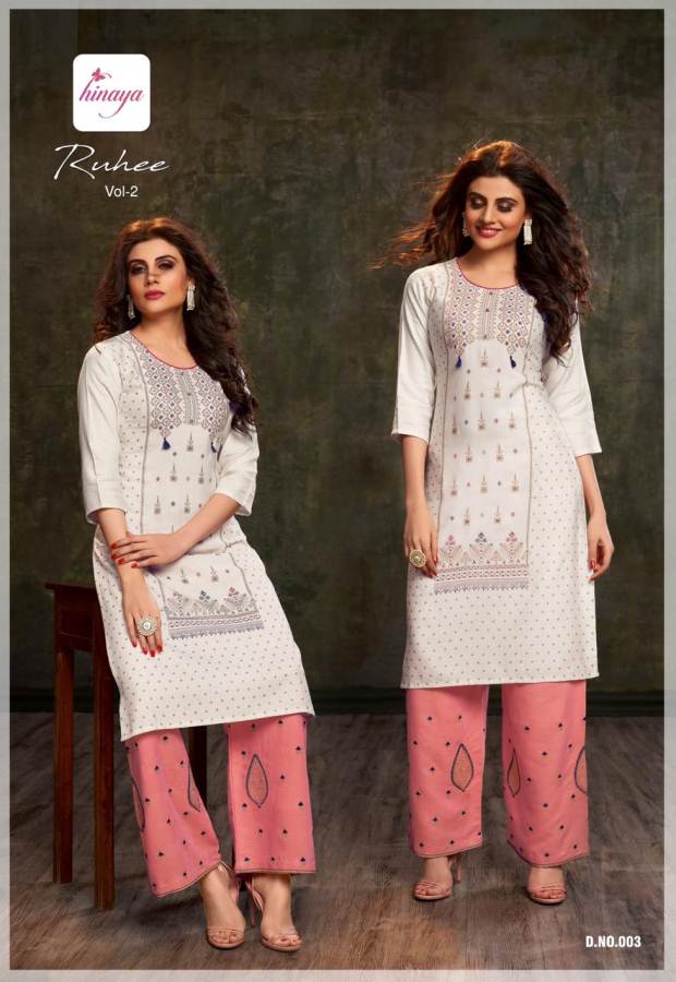 Ruhee Vol 2 By Hinaya Designer Kurtis With Plazzo Collection