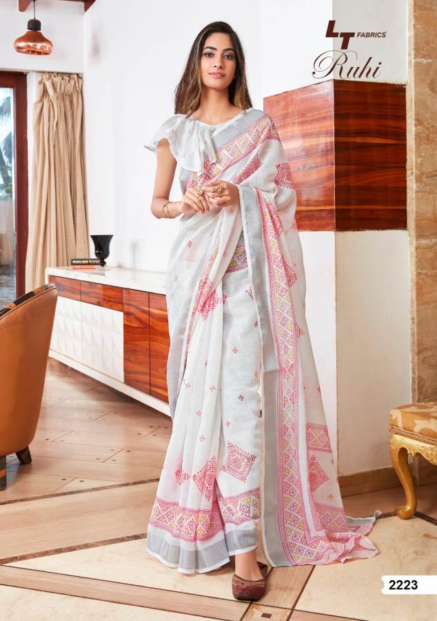 Ruhi By Lt Linen Silk Designer Printed Saree Catalogue